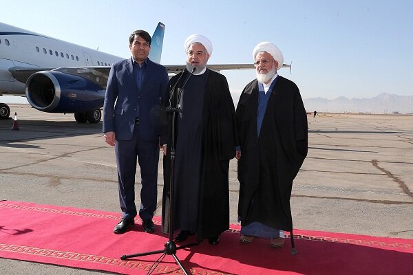 Pres. Rouhani arrives in Yazd to inaugurate two projects