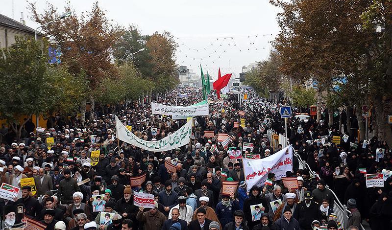 Iranians held rallies in support of establishment after Friday prayers