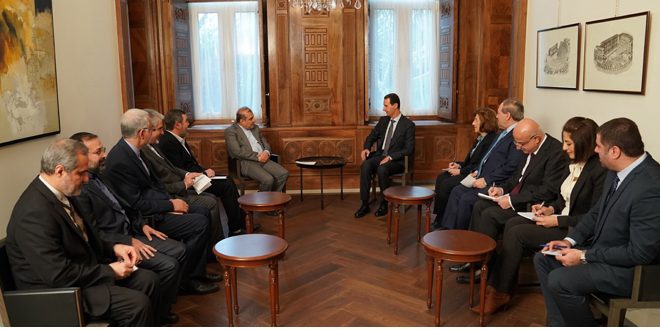 Zarifs senior assistant meets Syrian President Assad in Damascus