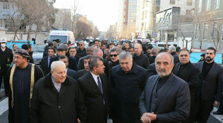 Foreign diplomats take part in General Soleimani funeral