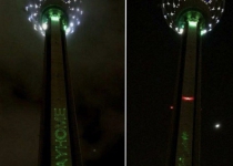 Milad Tower illuminates with green lights to appreciate medics
