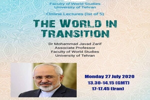 FM Zarif to address online lecture on Mon.