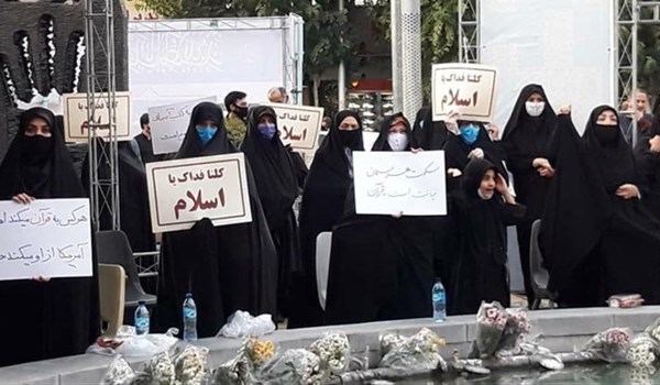 Iranian people hold rallies against sacrilege of holy Quran, Islam prophet