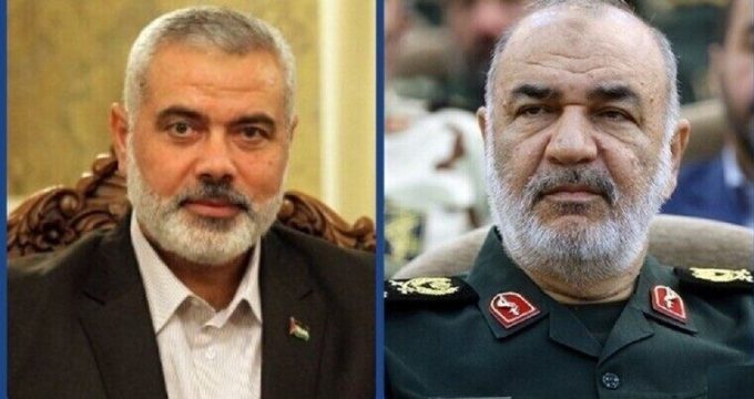 IRGC commander talks with Haniyeh on Palestinians