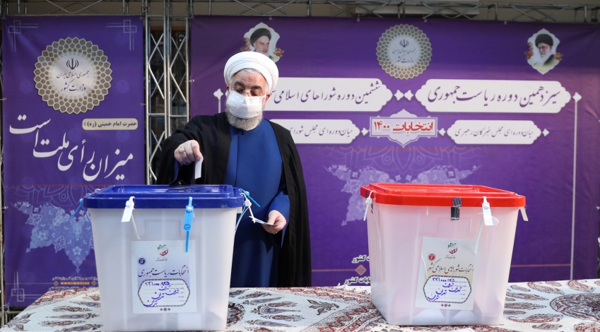 President Rouhani votes in presidential, local elections