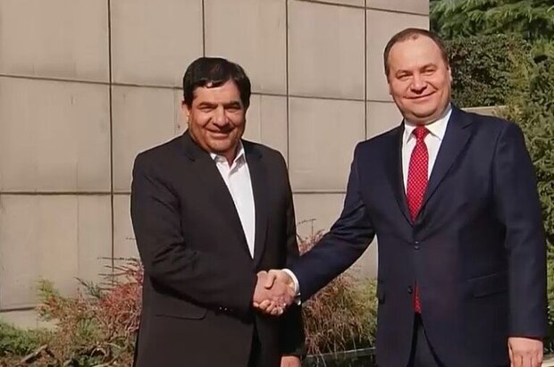 Iran first VP welcomes Belarus PM in Tehran