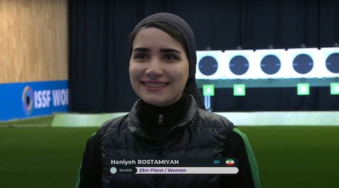 Iran female shooter wins silver in ISSF World Cup Baku 2023