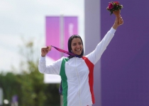 Iranian woman cyclist wins Iran