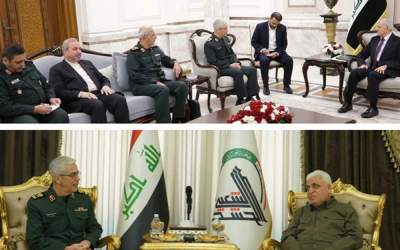 دیدار سرلشکر باقری با رئیس‌جمهور عراق و رئیس حشد الشعبی