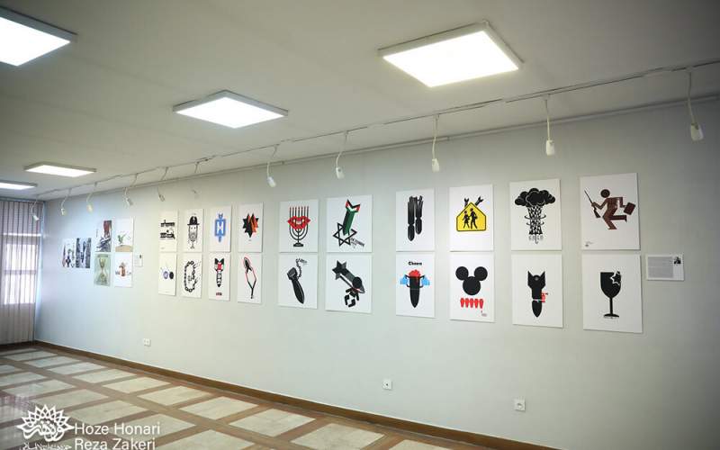 Cartoon exhibition on Zionists’ crimes in Gaza launched in Tehran