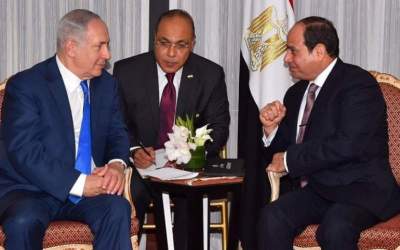 عبدالفتاح السیسی، رئیس جمهور مصر در دیدار با بنیامین نتانیاهو