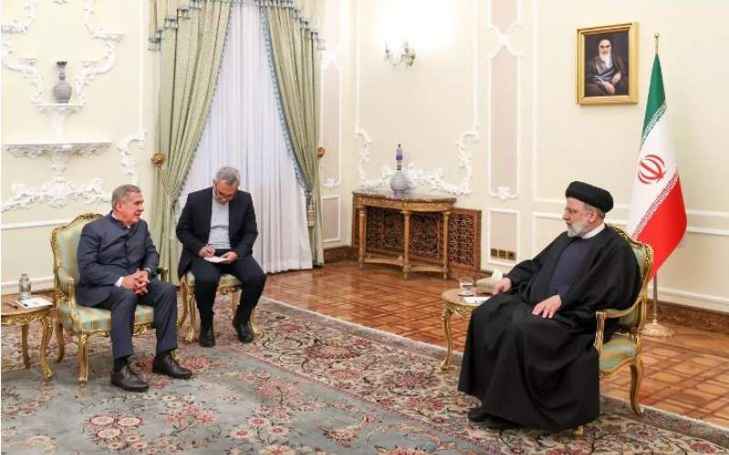 Iranian President Ebrahim Raisi and Tatarstan President Rustam Minnikhanov meeting