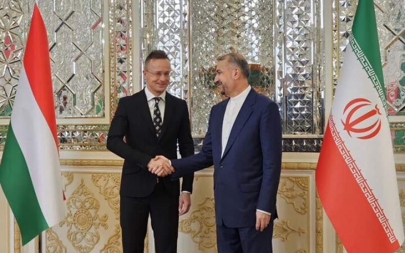 Iranian Foreign Minister Hossein AmirAbdollahian and Hungarian Minister of Foreign Affairs and Trade Peter Siarto