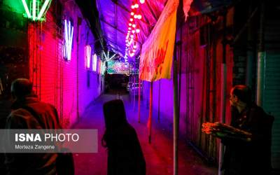 عکس:  آذین‌بندی قدیمی‌ترین محله تهران با بیش از ۶ دهه قدمت  