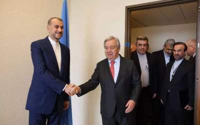 Iran FM Hossein Amirabdollahian and UN Secretary General Antonio Guterres