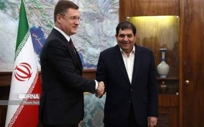 Iran’s Vice President Mohammad Mokhber and Deputy Prime Minister of Russia Alexander Novak