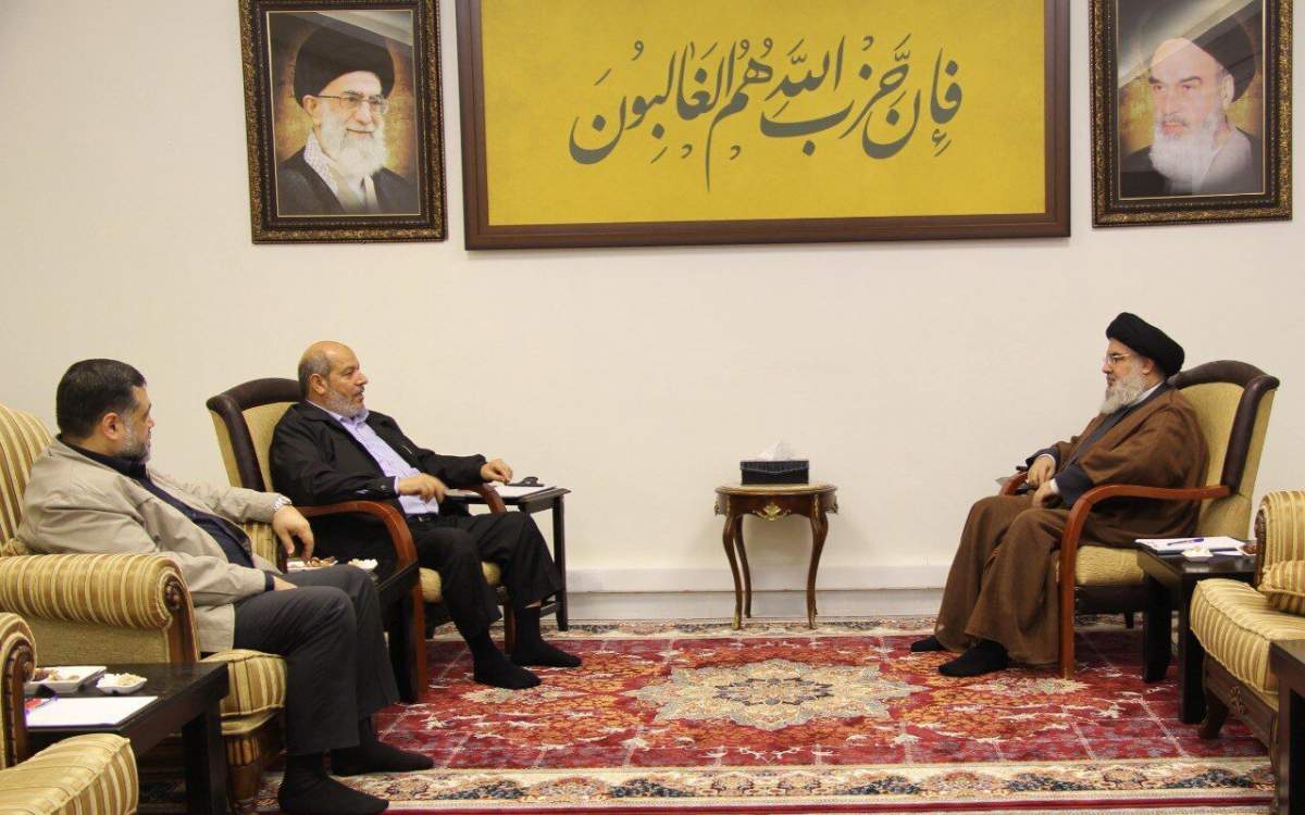 deputy chairman of the movement Khalil al-Hayya and Seyyed Hassan Nasrallah