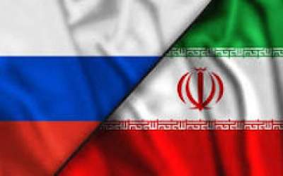 Iran and Russia flags