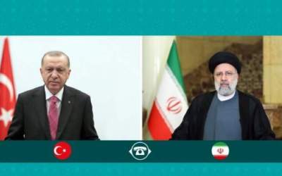 Iranian President Ebrahim Raisi and Turkish counterpart President Recep Tayyip Erdogan