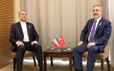 Iranian Foreign Minister Hossein Amir-Abdollahian and talks with his Turkish counterpart Hakan Fidan