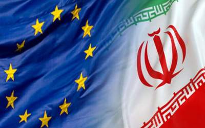 Iran and EU flags