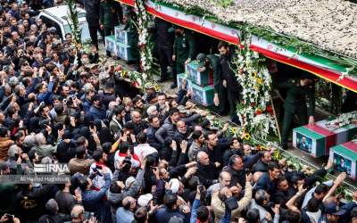 funeral procession for copter crash martyrs in Iran’s Tabriz