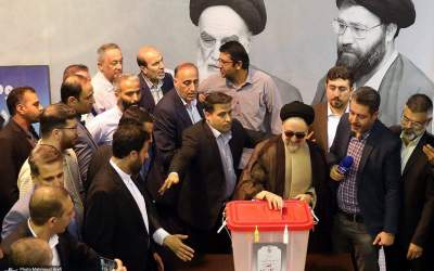Iran former president Muhammad Khatami casts vote