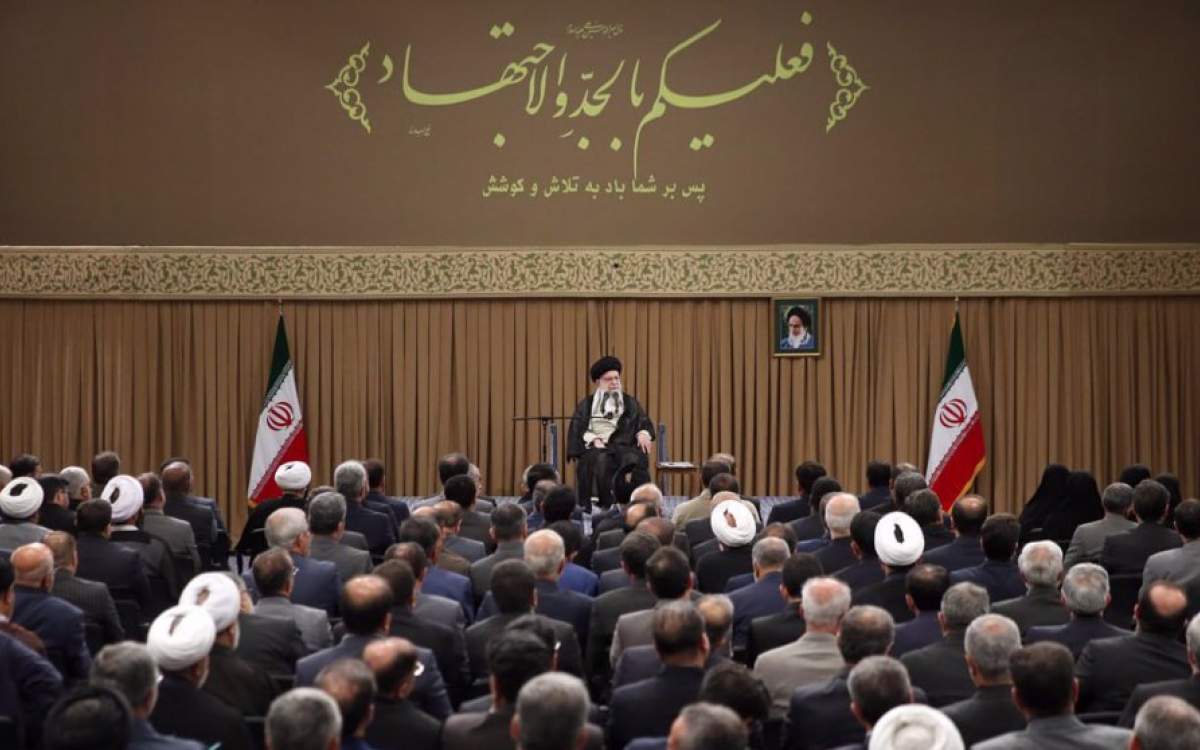 Leader of the Islamic Revolution Ayatollah Seyyed Ali Khamenei meets with Iranian lawmakers in Tehran on July 21, 2024.