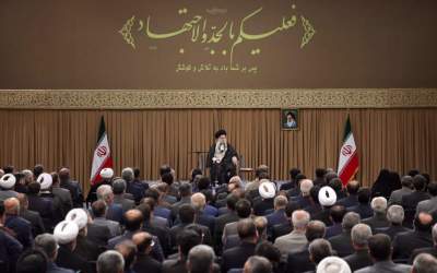 Leader of the Islamic Revolution Ayatollah Seyyed Ali Khamenei meets with Iranian lawmakers in Tehran on July 21, 2024.