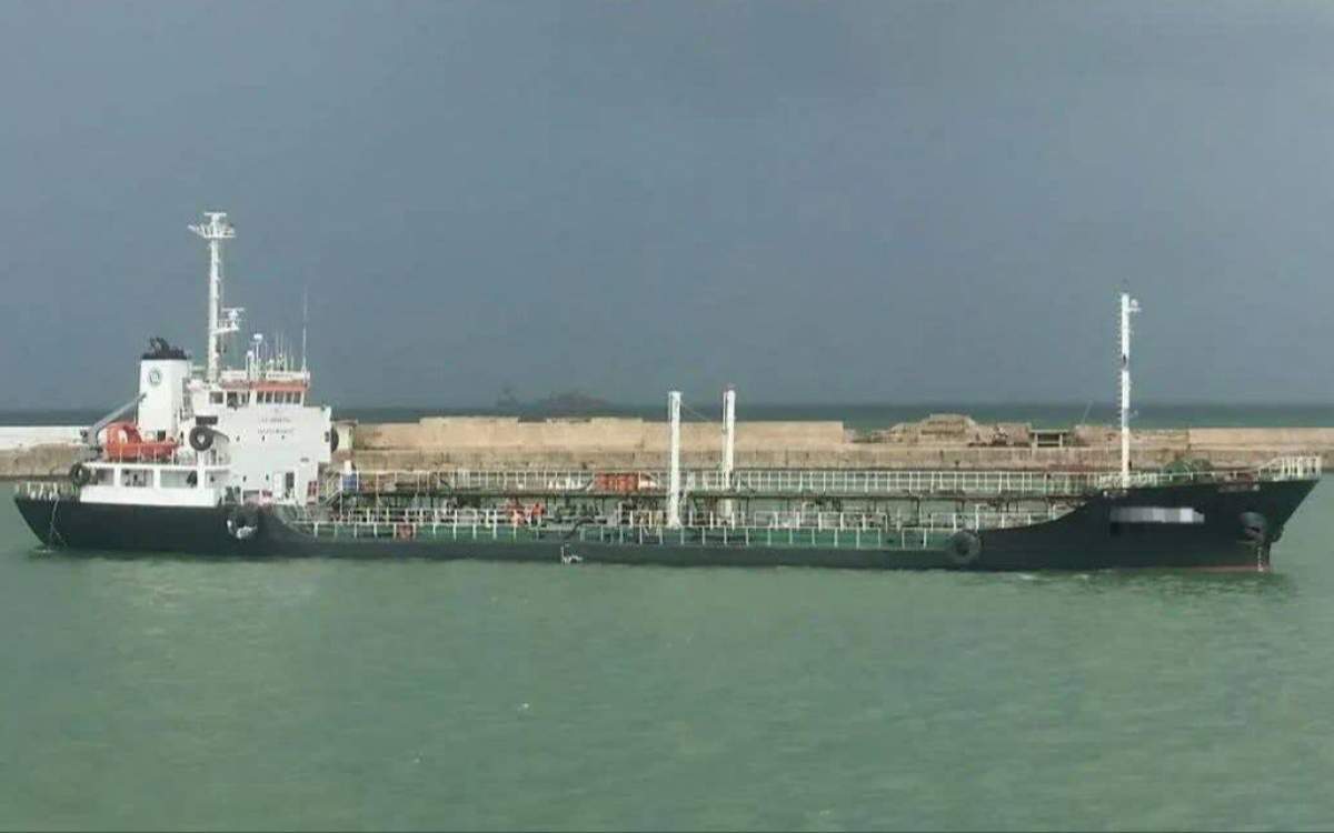 The photo shows a Togo-flagged tanker ship carrying over 1.5 million liters of smuggled fuel which was seized by Iran’s IRGC in the Persian Gulf waters on July 22, 2024.