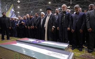 Funeral prayer held for Martyr Ismail Haniyeh in Tehran