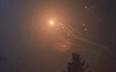 Video: Missile barrage from Lebanon towards 