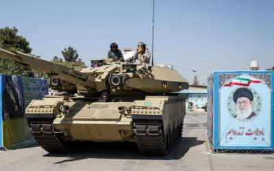 An M60 tank belonging to the Iranian Army’s Ground Force is seen during a ceremony held on September 1, 2024 to inaugurate the optimized version of the vehicle.