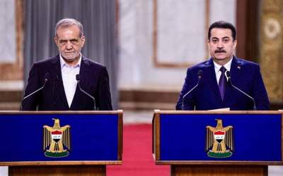 The Iranian President Masoud Pezeshkian held a joint press conference with the Prime Minister of Iraq on the Baghadad visit.