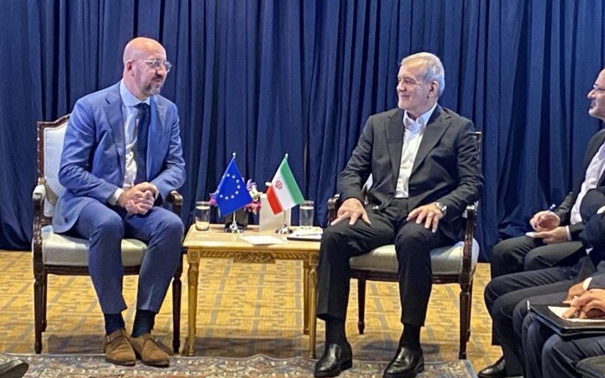 Pres. Pezeshkian meets European Council chief in New York