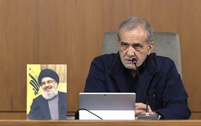 Iranian President Masoud Pezeshkian speaks during a cabinet session in Tehran on September 29, 2024.