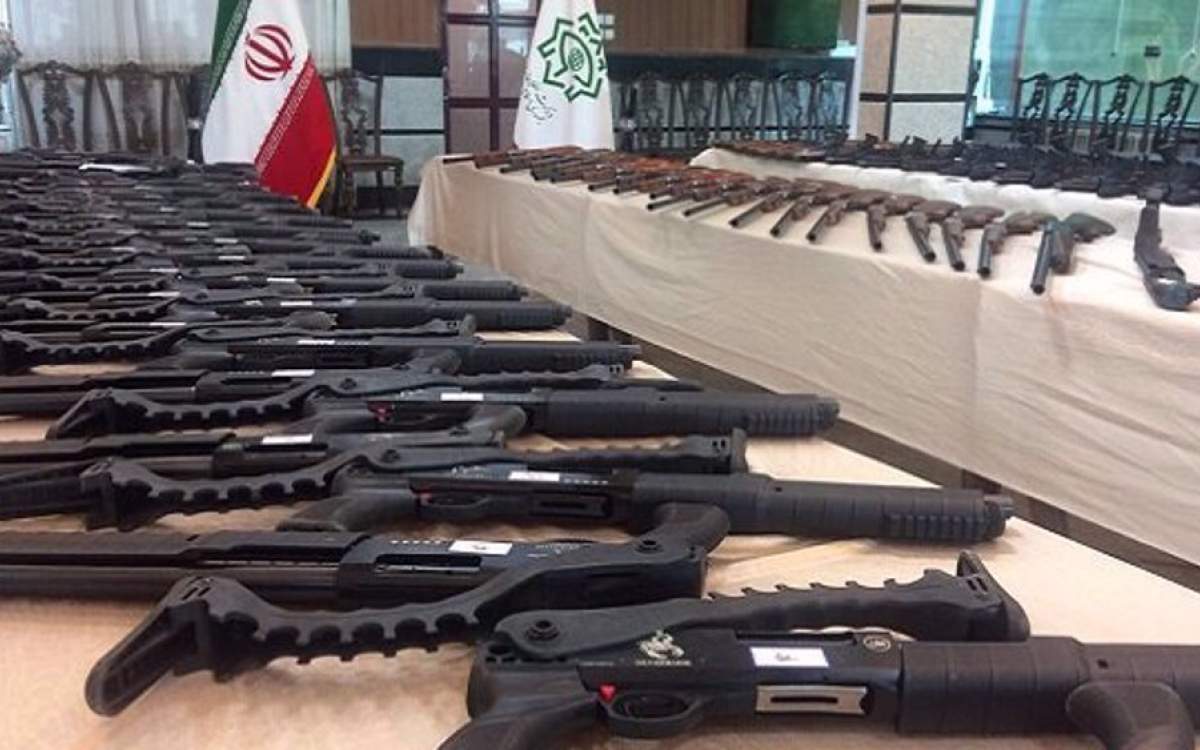 File photo of armaments confiscated from terrorists in southern Iran