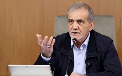 Iranian President Masoud Pezeshkian addresses a cabinet session in Tehran on November 3, 2024.