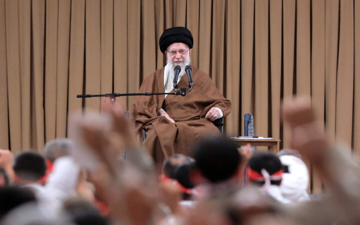 Leader of the Islamic Revolution Ayatollah Seyyed Ali Khamenei meets with members of the Iranian Basij volunteer force in Tehran on November 25, 2024.