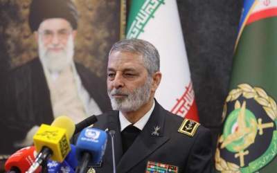 Chief Commander of the Iranian Army Major General Abdolrahim Mousavi speaks during a ceremony marking sacrifices of the Iranian Basij volunteer force, in Tehran, on November 24, 2024.