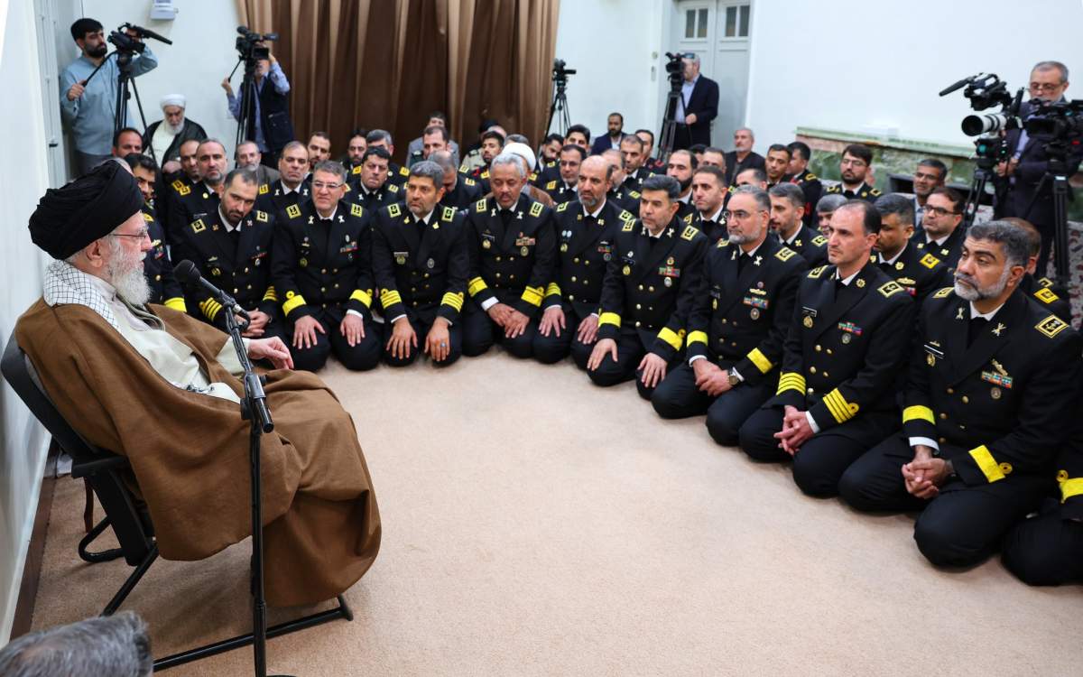 Leader of the Islamic Revolution Ayatollah Seyyed Ali Khamenei addresses commanders of the Navy in a meeting on the occasion of the National Navy Day in Tehran on November 27, 2024.