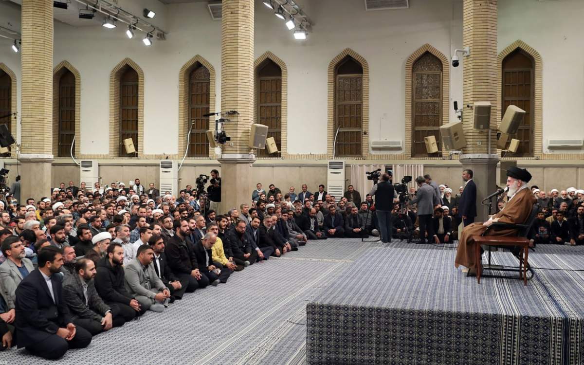 Leader of the Islamic Revolution Ayatollah Seyyed Ali Khamenei addresses a group of Iranians in Tehran on Wednesday, Dec. 11, 2024.