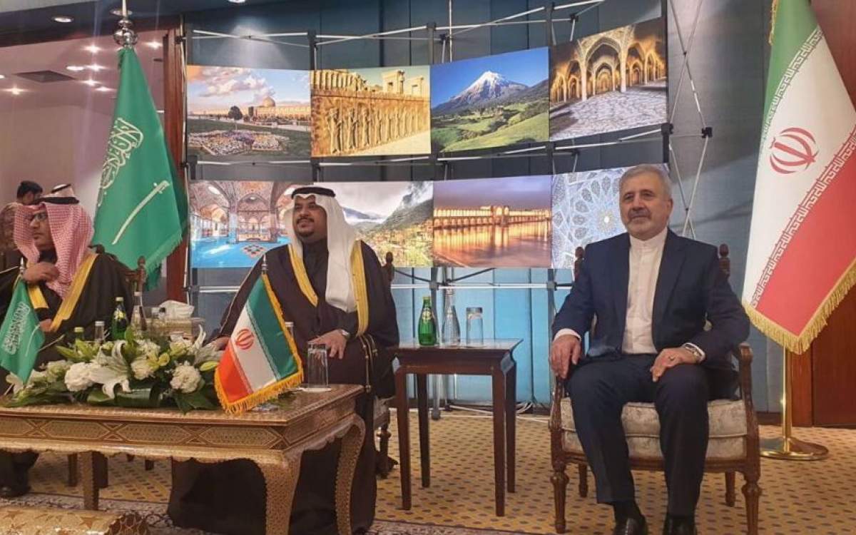 Iran’s ambassador to Riyadh Alireza Enayati meets with senior Saudi officials and media figures during a ceremony marking the 46th anniversary of the victory of the Islamic Revolution in the Saudi capital.