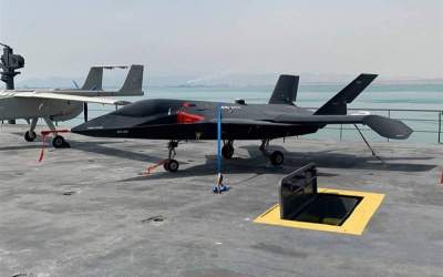 Unmanned jets aboard IRGC Navy’s drone carrier fit for Combat